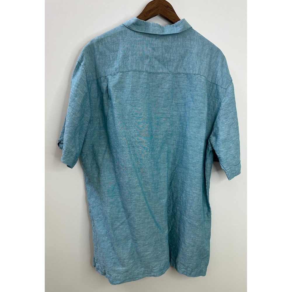 Cubavera Linen Cotton Blend Horizontal Pintcuk Button Short Sleeve Shirt Mens XL - Picture 10 of 12